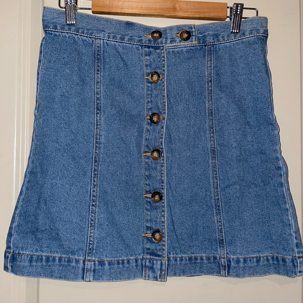 Forever 21 button up jean skirt